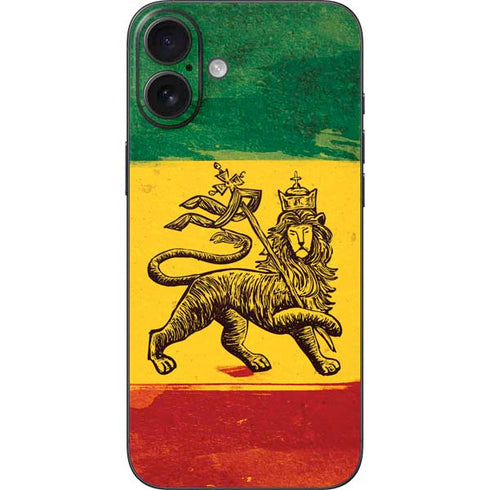 The Lion of Judah Rasta Flag iPhone 16 Plus Skin